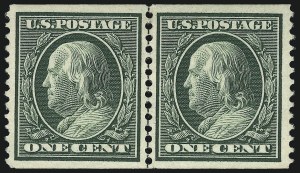 Sale Number 1093, Lot Number 128, 1908-10 Washington-Franklin Coils (Scott 348-356) Sale Number 1093, Lot Number 128, 1908-10 Washington-Franklin Coils (Scott 348-356)