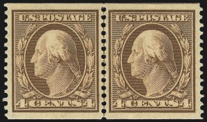Sale Number 1093, Lot Number 137, 1908-10 Washington-Franklin Coils (Scott 348-356) Sale Number 1093, Lot Number 137, 1908-10 Washington-Franklin Coils (Scott 348-356)