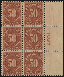 Sale 1094, Lot 112, Postage Due: 1914-56 Issues and Group Lots (Scott J52-J87), 50c Carmine Rose (J67) Sale 1094, Lot 112, Postage Due: 1914-56 Issues and Group Lots (Scott J52-J87)