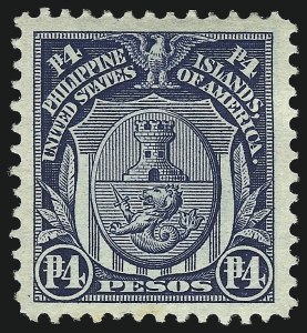 Sale 1094, Lot 399, United States Possessions: Philippines, PHILIPPINES, 1911, 4p Deep Blue (273) Sale 1094, Lot 399, United States Possessions: Philippines