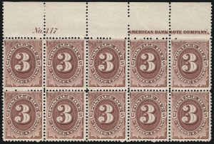 Sale 1094, Lot 63, Postage Due: 1879-91 Issues (Scott J1-J28)