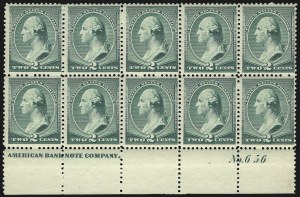 Sale 1096, Lot 374, 1881-88 American Bank Note Co. Issues (Scott 205-218)
