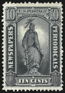 Sale 1096, Lot 921, Newspapers and Periodicals (Scott PR2-PR125), 10c Gray Black, 1875 Special Printing (PR39) Sale 1096, Lot 921, Newspapers and Periodicals (Scott PR2-PR125)