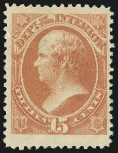 Sale 1100, Lot 114, Officials, 15c Interior, Soft Paper (O102) Sale 1100, Lot 114, Officials
