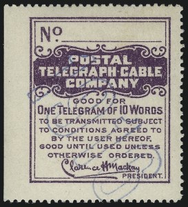 Sale 1100, Lot 135, Telegraph Stamps