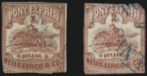 Sale 1100, Lot 193, Transcontinental and Virginia City Pony Express