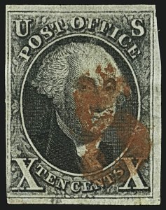 Sale 1109, Lot 322, 10c 1847 Issue, Off-Cover (Scott 2)