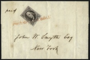 Sale 1109, Lot 327, 5c 1847 Issue, On-Cover (Scott 1)
