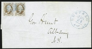 Sale 1109, Lot 355, 5c 1847 Issue, On-Cover, Cont. (Scott 1)