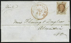 Sale 1109, Lot 362, 5c 1847 Issue, On-Cover, Cont. (Scott 1)