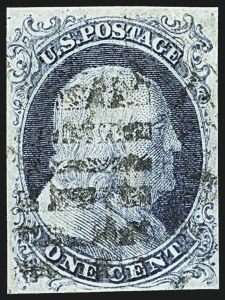 Sale 1109, Lot 378, 1c 1851-56 Issue, Off-Cover, Plate One Early (Scott 7-8A)