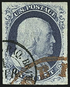 Sale 1109, Lot 390, 1c 1851-56 Issue, Off-Cover, Plate One Late (Scott 9)