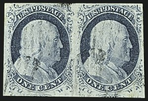 Sale 1109, Lot 398, 1c 1851-56 Issue, Off-Cover, Plate One Late (Scott 9)