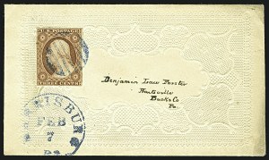 Sale 1109, Lot 453, 3c 1851-56 Issue, On-Cover (Scott 10-11A)