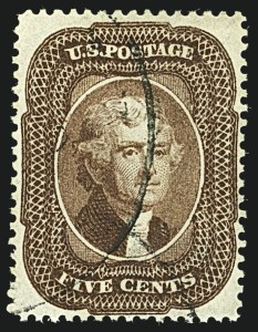 Sale 1109, Lot 490, 1c-5c 1857-60 Issue, Off-Cover (Scott 19-30A)