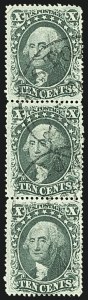 Sale 1109, Lot 501, 10c-30c 1857-60 Issue, Off-Cover (Scott 31-39)