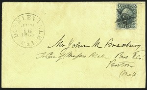 Sale 1109, Lot 538, 5c-30c 1857-60 Issue, On-Cover (Scott 27-38)