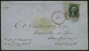 Sale 1109, Lot 540, 5c-30c 1857-60 Issue, On-Cover (Scott 27-38)