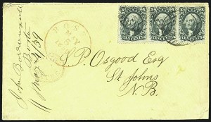 Sale 1109, Lot 543, 5c-30c 1857-60 Issue, On-Cover (Scott 27-38)