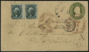 Sale 1109, Lot 545, 5c-30c 1857-60 Issue, On-Cover (Scott 27-38)