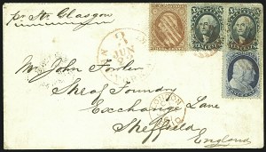Sale 1109, Lot 551, 5c-30c 1857-60 Issue, On-Cover (Scott 27-38)