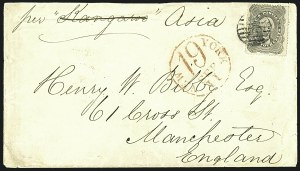 Sale 1109, Lot 552, 5c-30c 1857-60 Issue, On-Cover (Scott 27-38)