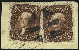 Sale 1109, Lot 606, 1861-66 Issue, Off-Cover, Cont. (Scott 69-78c)