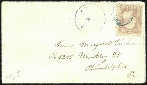 Sale 1109, Lot 614, 1861-66 Issue, On-Cover (Scott 62B-65)