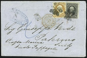 Sale 1109, Lot 647, 1861-66 Issue, On-Cover, Cont. (Scott 70b-78)