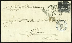 Sale 1109, Lot 665, 1867-68 Grilled Issue, On-Cover, 1875 Re-Issue (Scott 86-96, 107)
