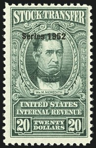 Sale 1110, Lot 1481, Stock Transfer, Cont. (Scott RD367-RD372 and Balances)