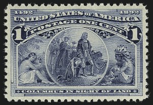 Sale Number 1111, Lot Number 122, 1893 Columbian Issue (Scott 230-245) Sale Number 1111, Lot Number 122, 1893 Columbian Issue (Scott 230-245)