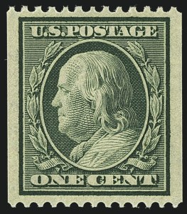 Sale 1111, Lot 295, 1908-10 Washington-Franklin Coils (Scott 348-356)