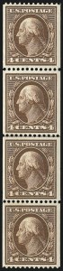 Sale 1111, Lot 298, 1908-10 Washington-Franklin Coils (Scott 348-356)