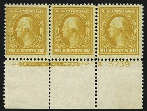 Sale 1111, Lot 352, 1909 Commem., 1910-13 Washington-Franklin Issues (Scott 367-384)