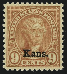 Sale 1111, Lot 677, 1929 Kansas-Nebraska Issue (Scott 658-679)