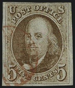 Sale 1111, Lot 9, 1847 Issue and 1875 Reproduction (Scott 1-4)