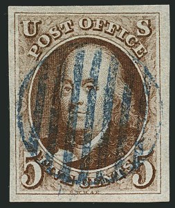 Sale 1115, Lot 2004, 5c 1847 Issue, Off-Cover (Scott 1)