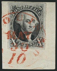 Sale 1115, Lot 2034, 10c 1847 Issue, Off-Cover (Scott 2)