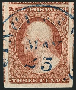 Sale Number 1115, Lot Number 2085, 3c 1851-56 Issue (Scott 10-11) Sale Number 1115, Lot Number 2085, 3c 1851-56 Issue (Scott 10-11)