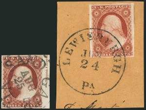 Sale 1115, Lot 2090, 3c 1851-56 Issue (Scott 10-11)