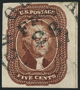 Sale 1115, Lot 2096, 5c 1851-56 Issue (Scott 12)