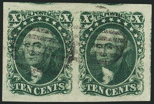 Sale 1115, Lot 2126, 10c 1851-56 Issue (Scott 13-14)
