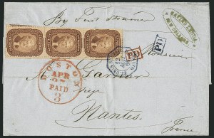 Sale 1115, Lot 2166, 5c 1857-60 Issue (Scott 28b-30A)