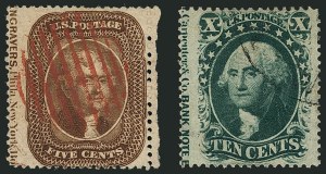 Sale 1115, Lot 2171, 5c 1857-60 Issue (Scott 28b-30A)