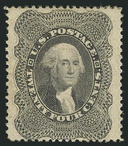 Sale 1115, Lot 2186, 12c-24c 1857-60 Issue (Scott 36-37), 24c Gray Lilac (37) Sale 1115, Lot 2186, 12c-24c 1857-60 Issue (Scott 36-37)