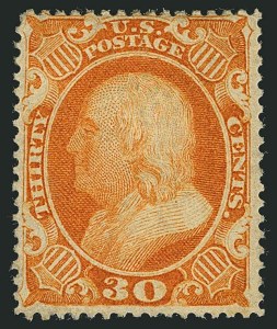 Sale 1115, Lot 2191, 30c 1857-60 Issue (Scott 38), 30c Orange (38) Sale 1115, Lot 2191, 30c 1857-60 Issue (Scott 38)