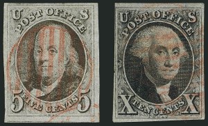 Sale 1116, Lot 3084, 1847 Issue and 1875 Reproduction (Scott 1-4)
