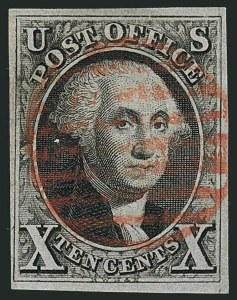 Sale 1116, Lot 3087, 1847 Issue and 1875 Reproduction (Scott 1-4), 10c Black (2) Sale 1116, Lot 3087, 1847 Issue and 1875 Reproduction (Scott 1-4)