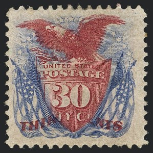 Sale 1118, Lot 111, 30c 1869 Pictorial Issue Grill Varieties (Scott 121)